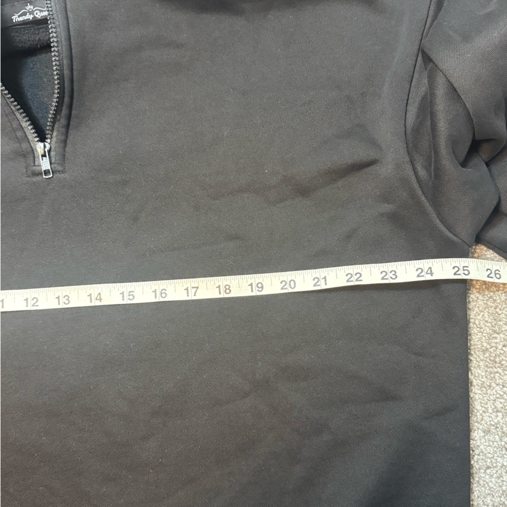 Trendy Queen Oversized Women’s Black Half-Zip Sweatshirt Size L - Picture 10 of 11